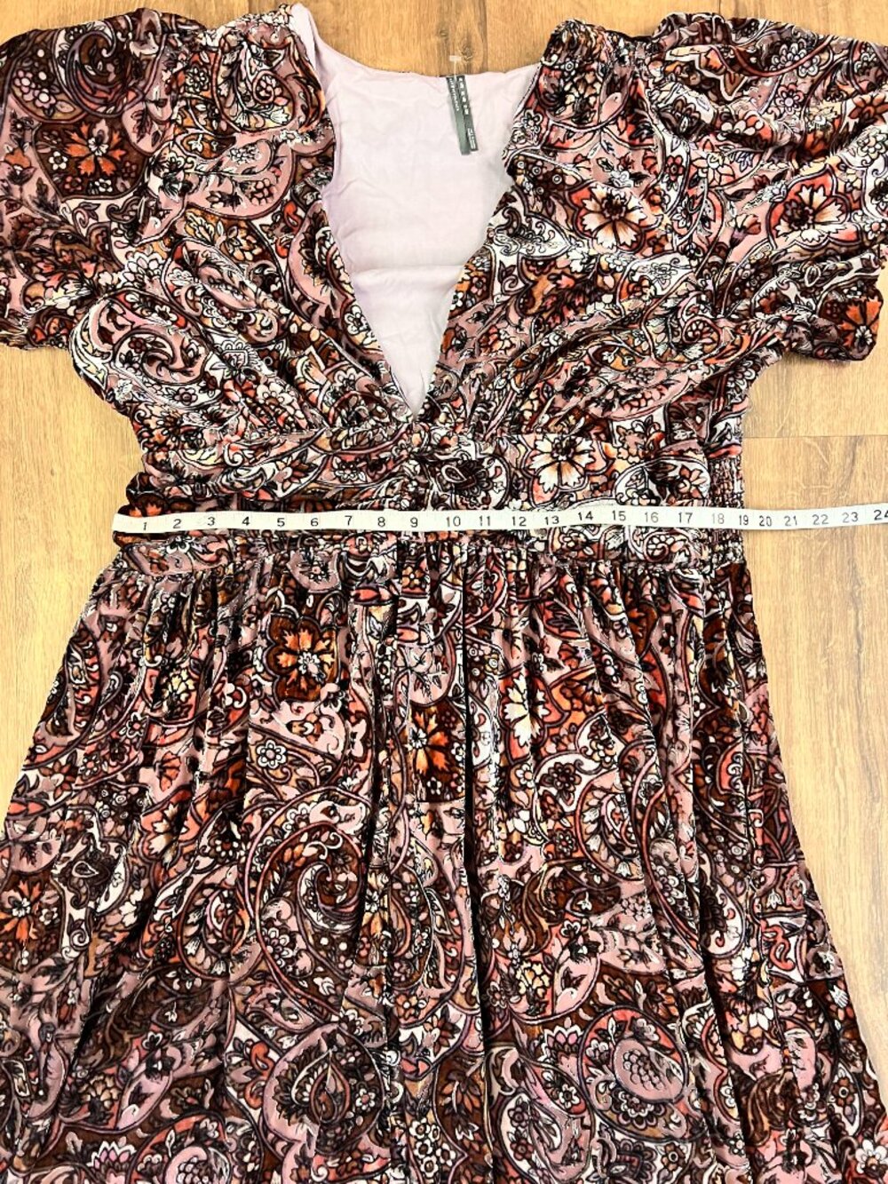 NWOT Anthropologie Katerina Mauve Button Front Velvet Floral Maxi Dress  22W - Picture 8 of 16